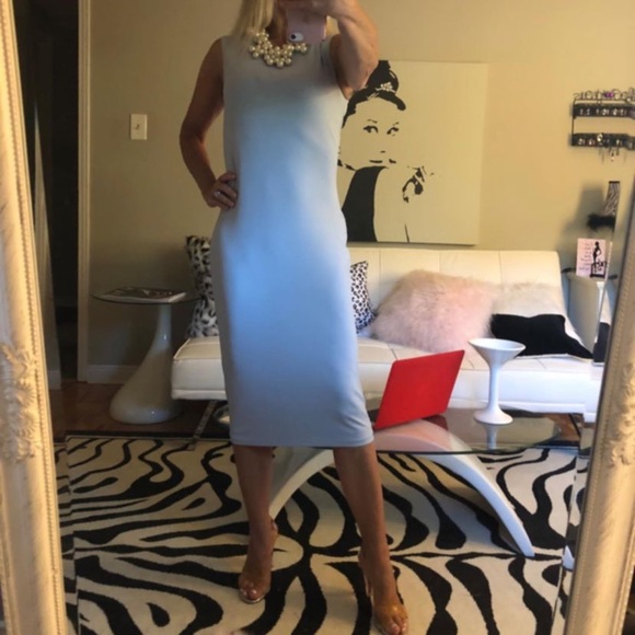 Baby blue classic shift style dress size small - Picture 2 of 7